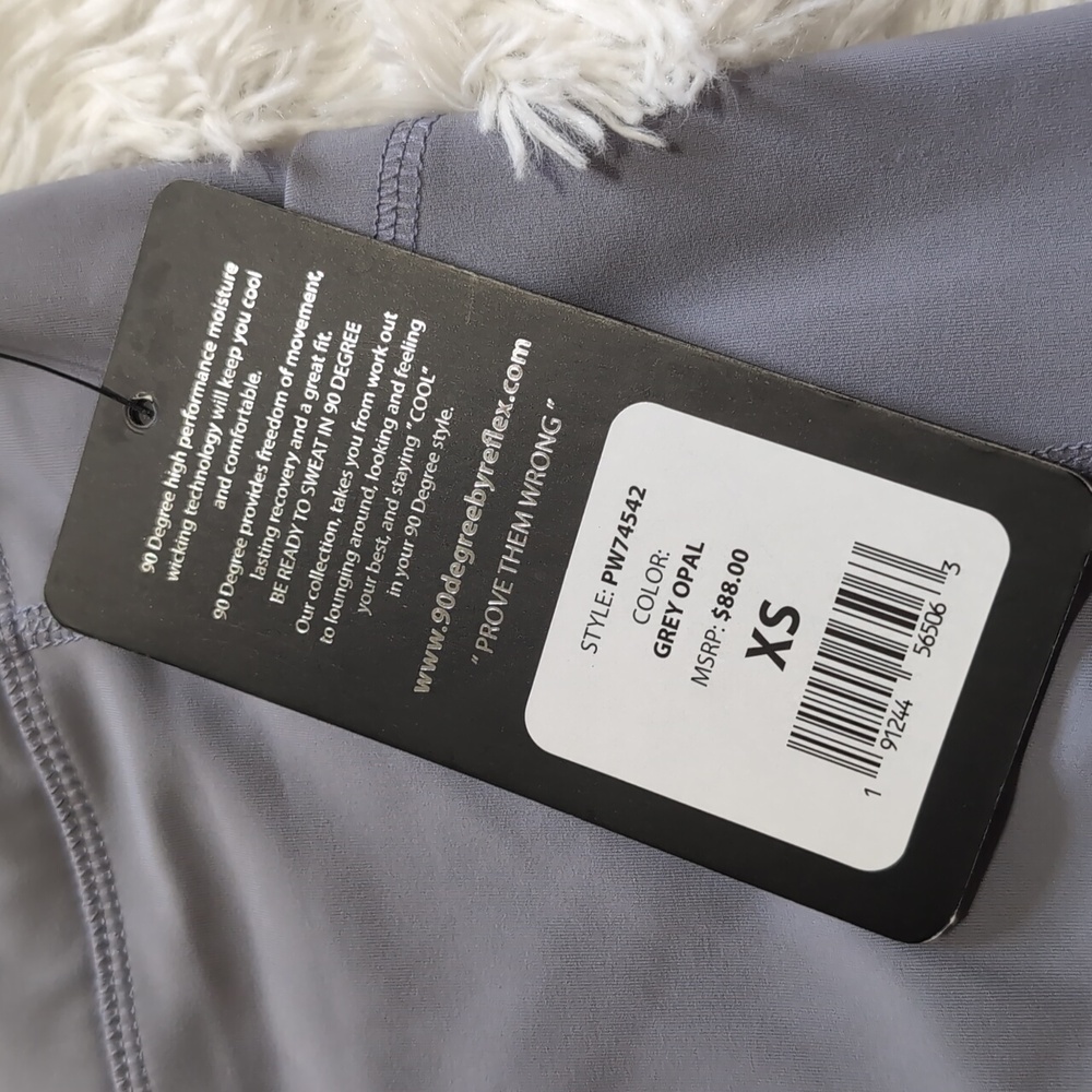 NWT 90 Degree by Reflex Grey Squat Proof High Waist Legging Size XS - Picture 10 of 13